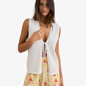 Rhythm Gigi Longline Knit Vest - White