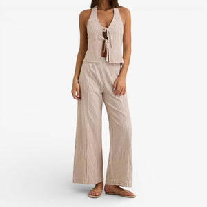 Rhythm Louise Wide Leg Pant - Tan