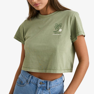 Rhythm Island Crop Crew Tee - Palm
