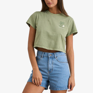 Rhythm Island Crop Crew Tee - Palm