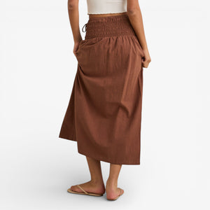 Rhythm Alana Tie Side Maxi Skirt - Chocolate