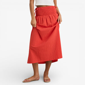 Rhythm Alana Tie Side Maxi Skirt - Red