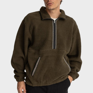 Rhythm Men's Sherpa Pullover - Olive