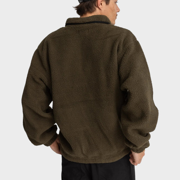 Rhythm Men's Sherpa Pullover - Olive