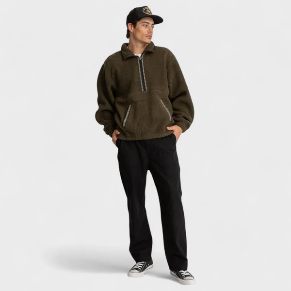 Rhythm Men's Sherpa Pullover - Olive