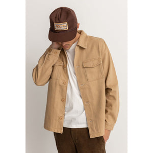 Rhythm Men's Denim Long Sleeve Overshirt - Latte