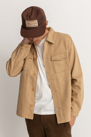 Rhythm Men's Denim Long Sleeve Overshirt - Latte