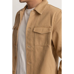 Rhythm Men's Denim Long Sleeve Overshirt - Latte
