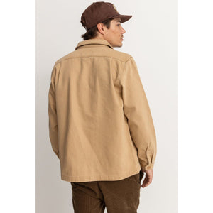 Rhythm Men's Denim Long Sleeve Overshirt - Latte
