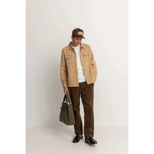 Rhythm Men's Denim Long Sleeve Overshirt - Latte