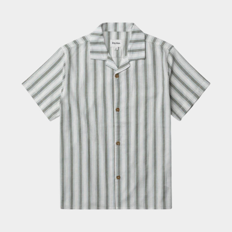 Rhythm Vacation Stripe Short Sleeve Shirt - Fern