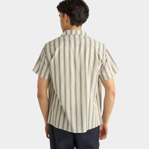 Rhythm Vacation Stripe Short Sleeve Shirt - Fern