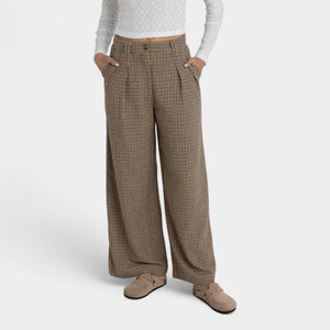 Rhythm Women's Mollie Check Pant - Chocolate
