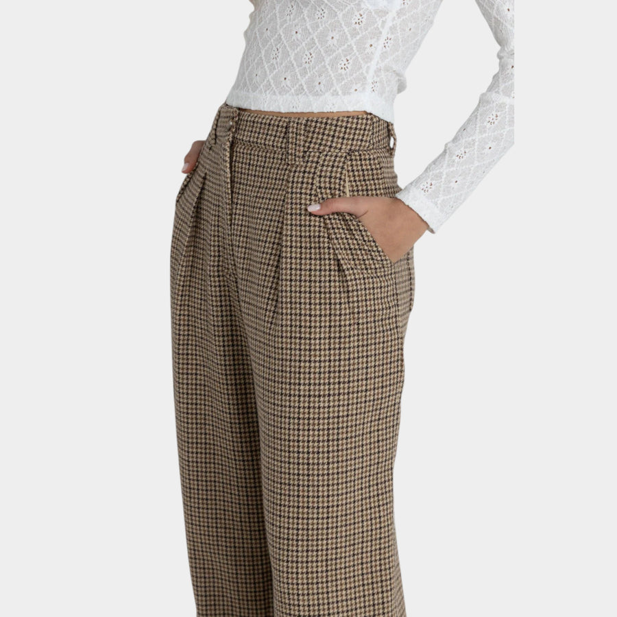 Rhythm Women's Mollie Check Pant - Chocolate