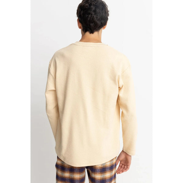 Rhythm Men's Vintage Waffle Long Sleeve T-Shirt - Natural