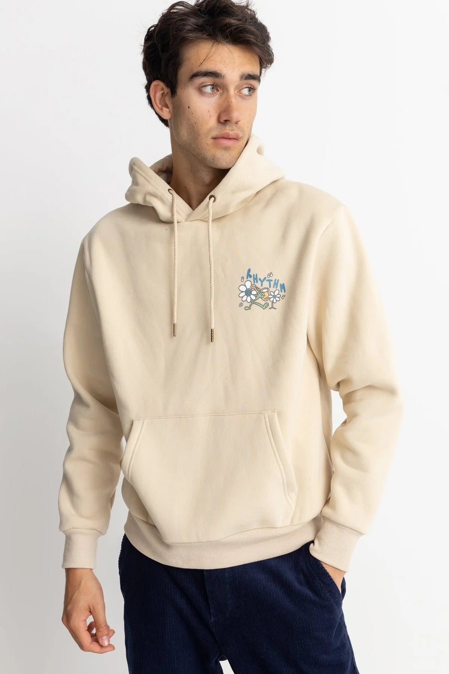 Rhythm Men's Natural Harmony Fleece Hoodie - Sand