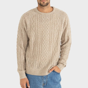 Rhythm Men's Mohair Fishermans Knit - Oatmeal