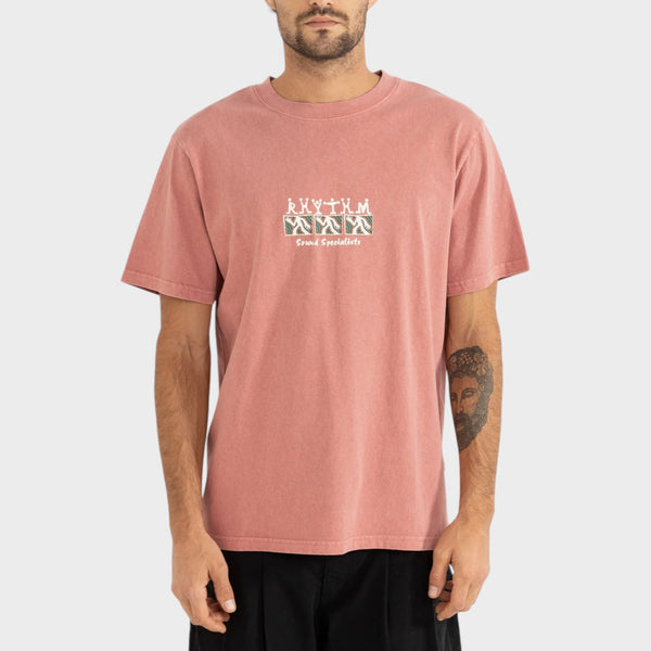 Rhythm Men's Sound Specialist Vintage Short Sleeve T-Shirt - Dusty Rose