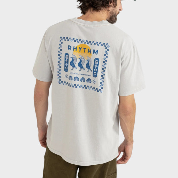 Rhythm Men's Natural Vibrations Vintage Short sleeve T-Shirt - Stone