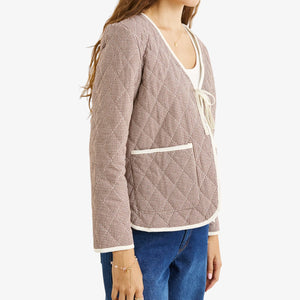 Rhythm London Check Reversible Quilted Jacket - Chocolate