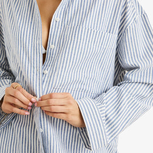 Rhythm Vista Stripe Oversized Shirt - Blue