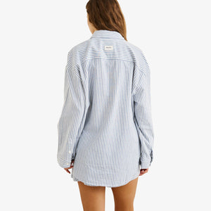 Rhythm Vista Stripe Oversized Shirt - Blue