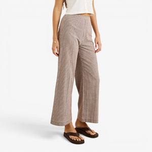 Rhythm London Check Wide Leg Pant - Chocolate