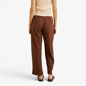 Rhythm Venice Tailored Linen Pant - Chocolate