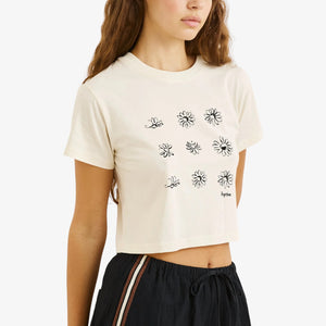 Rhythm Georgia Floral Crop Crew Tee -  White