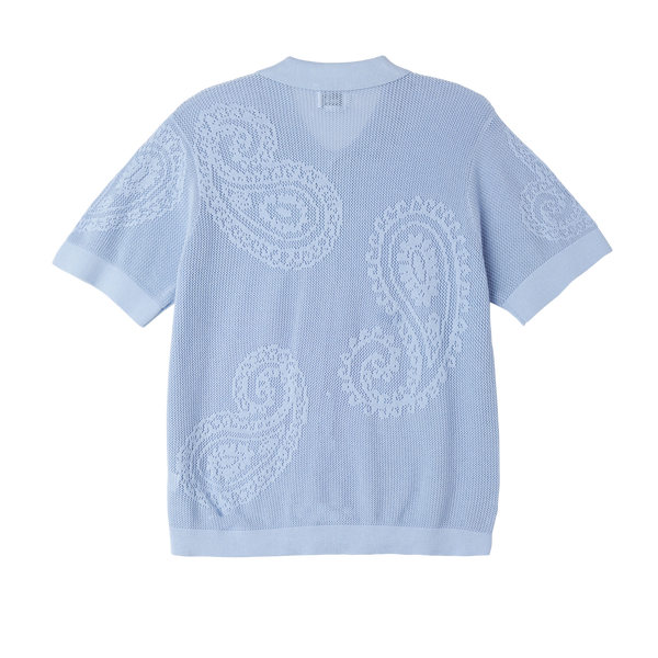 OBEY Tear Drop Open Knit Shirt - Hydrangea