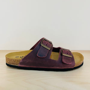 Plakton Women's 'Malaga' Apure Leather Sandal - Bordeaux