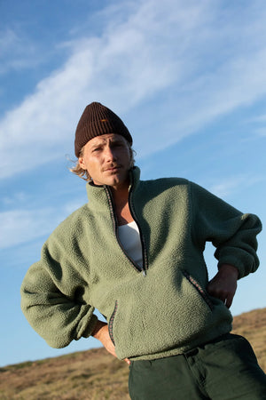 Rhythm Men's Sherpa Pullover - Sage