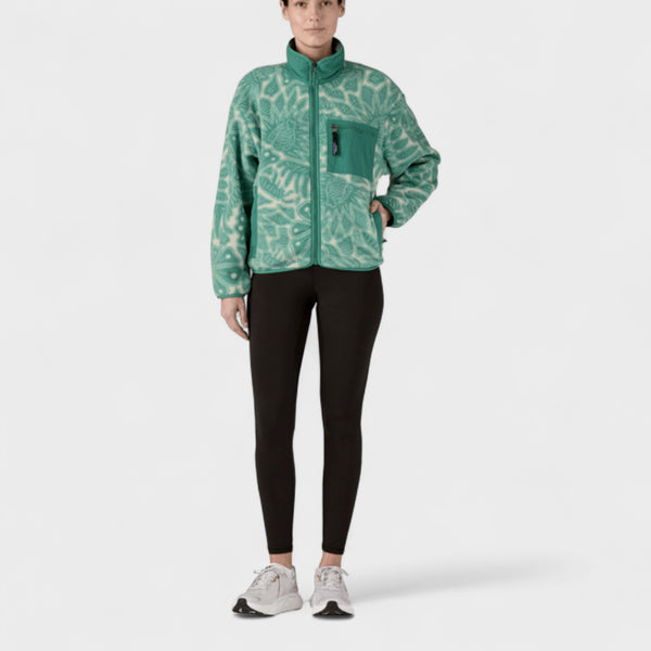 Patagonia Women's Synchilla® Fleece Jacket - Bees and Flowers: Heartleaf Green