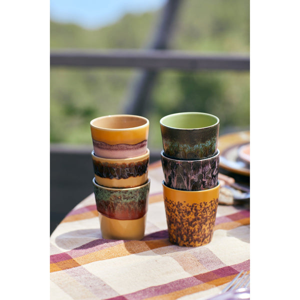 HKLIVING 70s Ceramics Coffee Mugs - Valley (set of 6)
