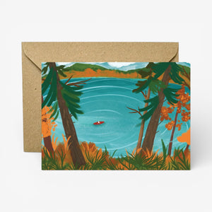 Charis Raine Illustration 'Canoe On the Lake' Card