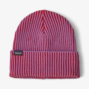 Patagonia Fisherman's Rolled Beanie - Contrast Stripe: Brisk Purple