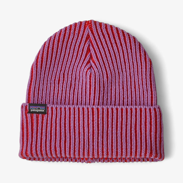 Patagonia Fisherman's Rolled Beanie - Contrast Stripe: Brisk Purple