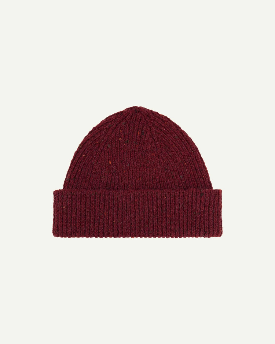 USKEES 'DONEGAL MERINO WOOL' BEANIE - MERLOT - #4003