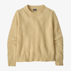 Patagonia Women's Recycled Wool-Blend Crewneck Sweater -  Chevron Cable: Dark Natural