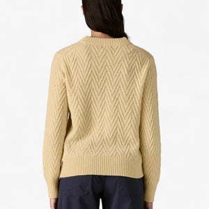 Patagonia Women's Recycled Wool-Blend Crewneck Sweater -  Chevron Cable: Dark Natural