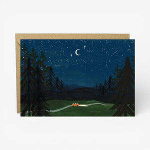 Charis Raine Illustration 'Night Driving Campervan' Card