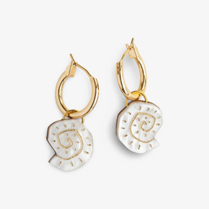 Pepper You 'Swirl Gold Hoop Earrings' - Tortoise