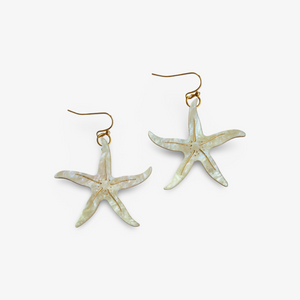 Pepper You 'Pearly Statement Starfish' Hoop Earrings - Lemon Yellow & Gold