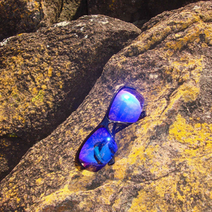 RITUAL VISION  BREAK & ENTER SUNGLASSES - POLISHED BLACK / REFLECTIVE BLUE