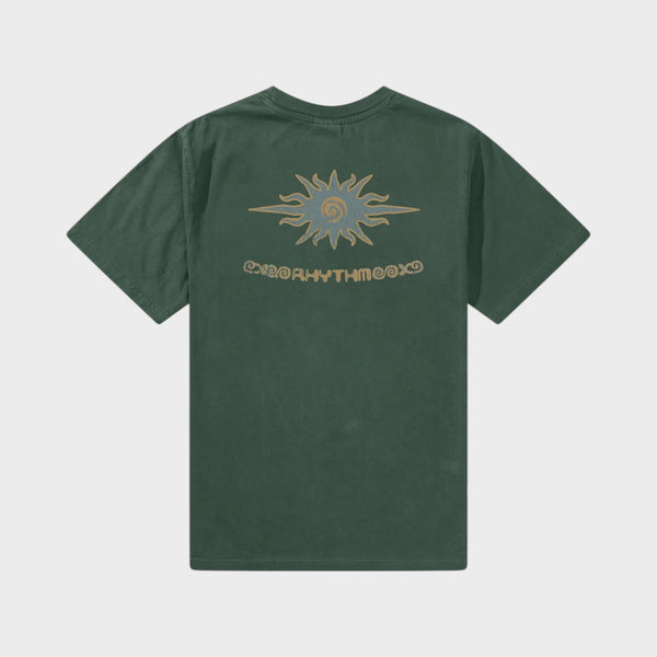 Rhythm Flame Printed Vintage T-shirt - Green
