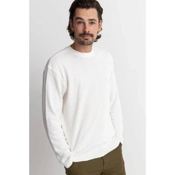 Rhythm Classic Waffle Knit Crew - Vintage White