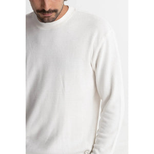 Rhythm Classic Waffle Knit Crew - Vintage White