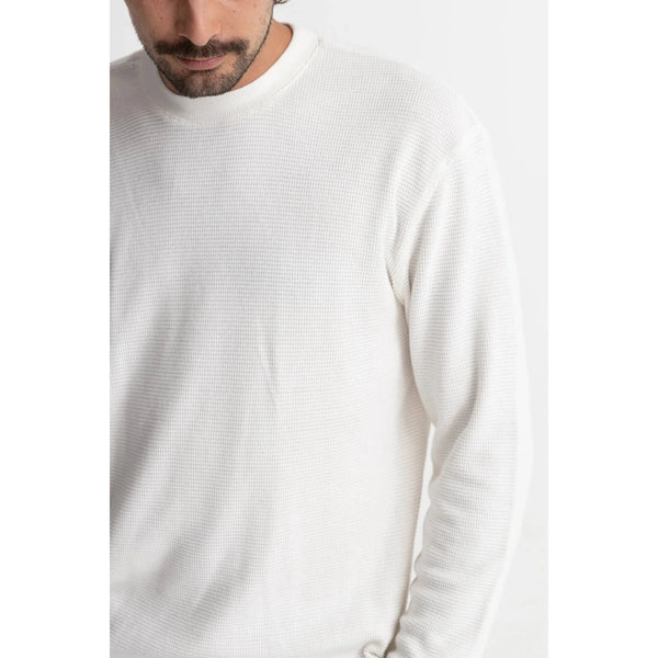 Rhythm Classic Waffle Knit Crew - Vintage White