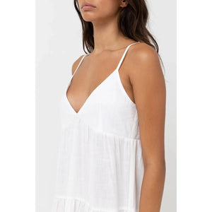 Rhythm Classic Tiered Mini Dress - White