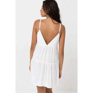 Rhythm Classic Tiered Mini Dress - White